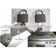 Gray iron padlock